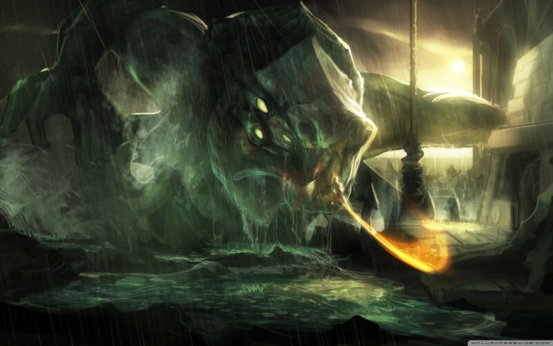 Giant Monster in Rain — Green