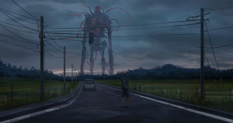 Giant Monster on Road