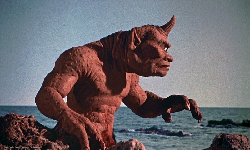 Giant Monster on Rocks