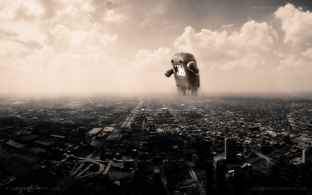 giant monster over city