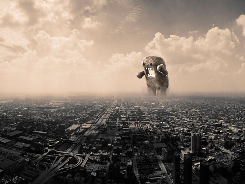 giant monster over city
