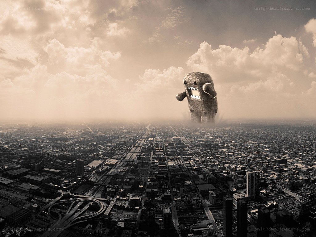 giant monster over city