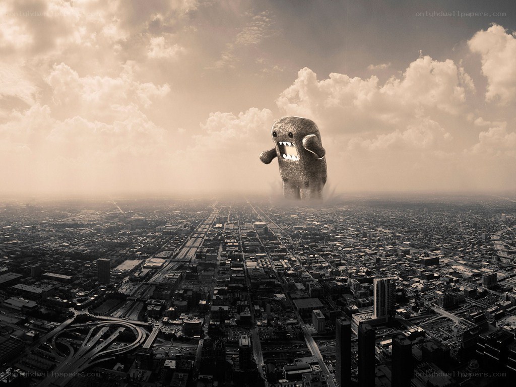 giant monster over city