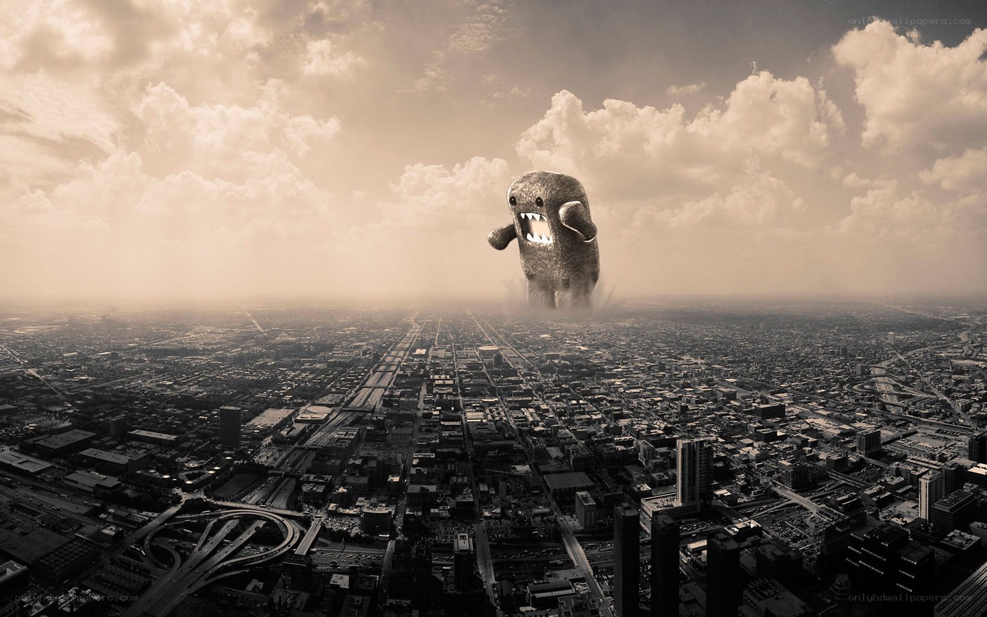 giant monster over city