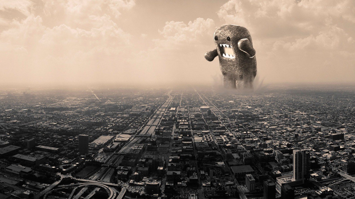 giant monster over city
