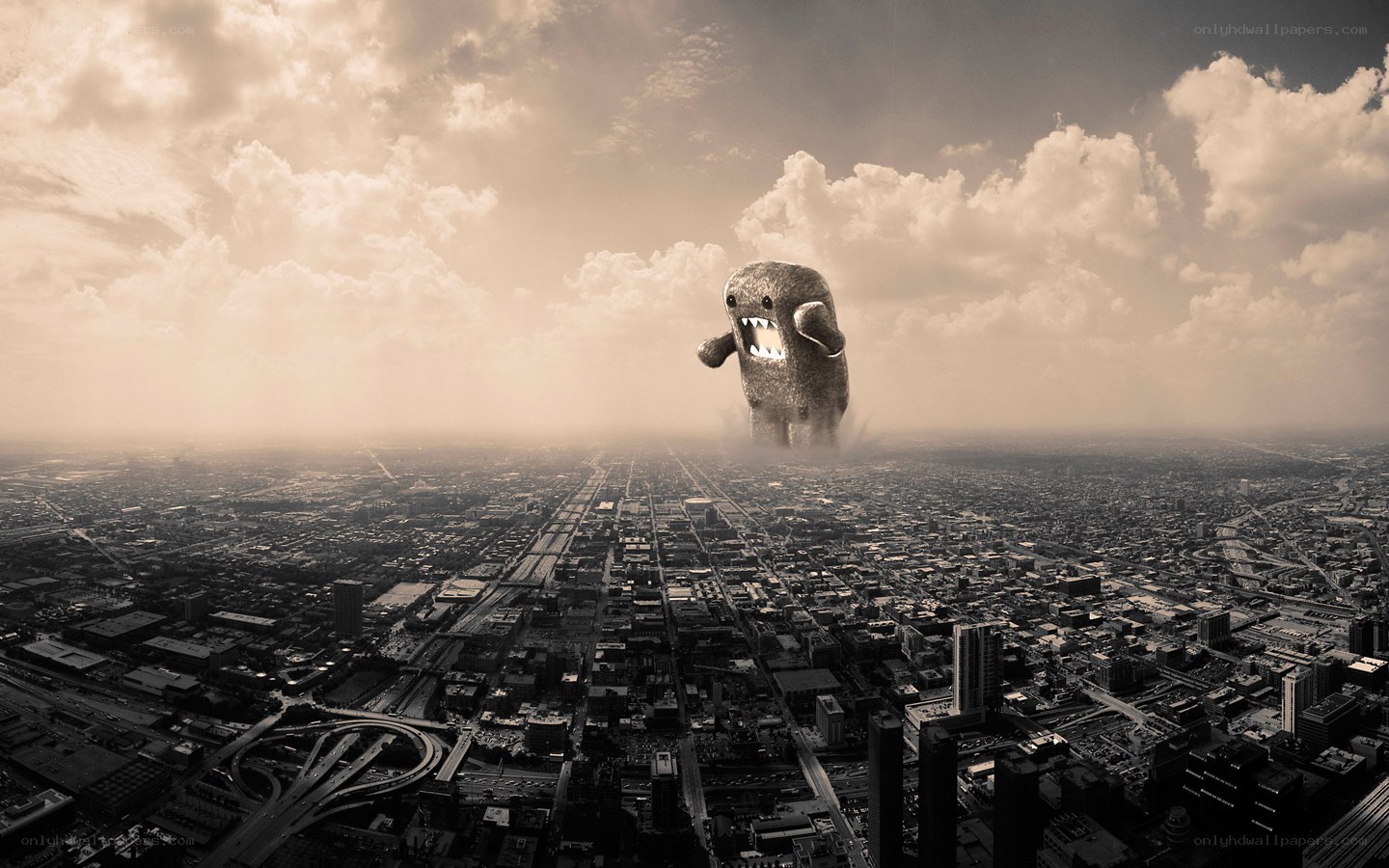 giant monster over city