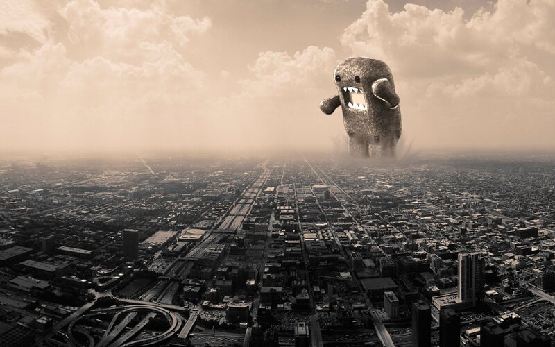 giant monster over city