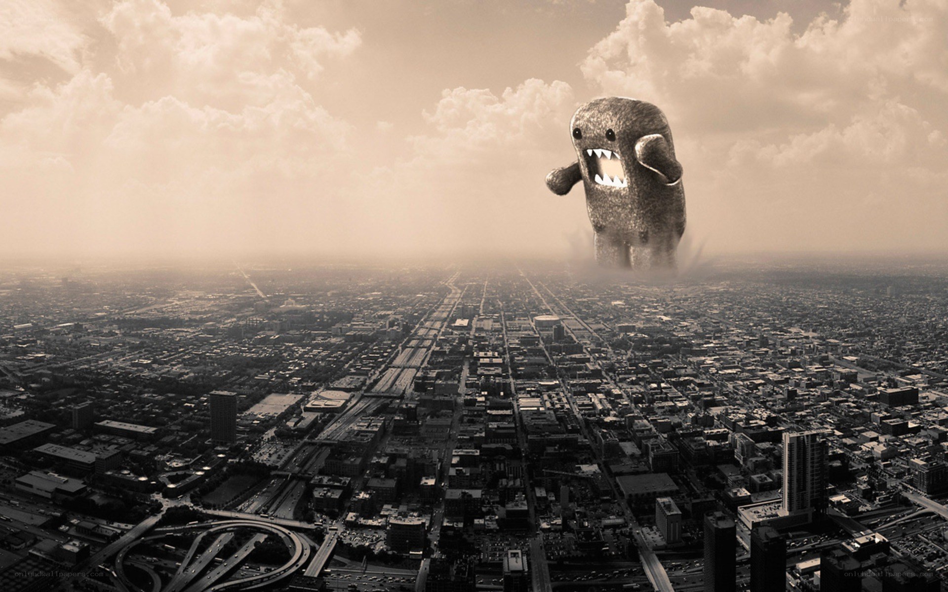 giant monster over city