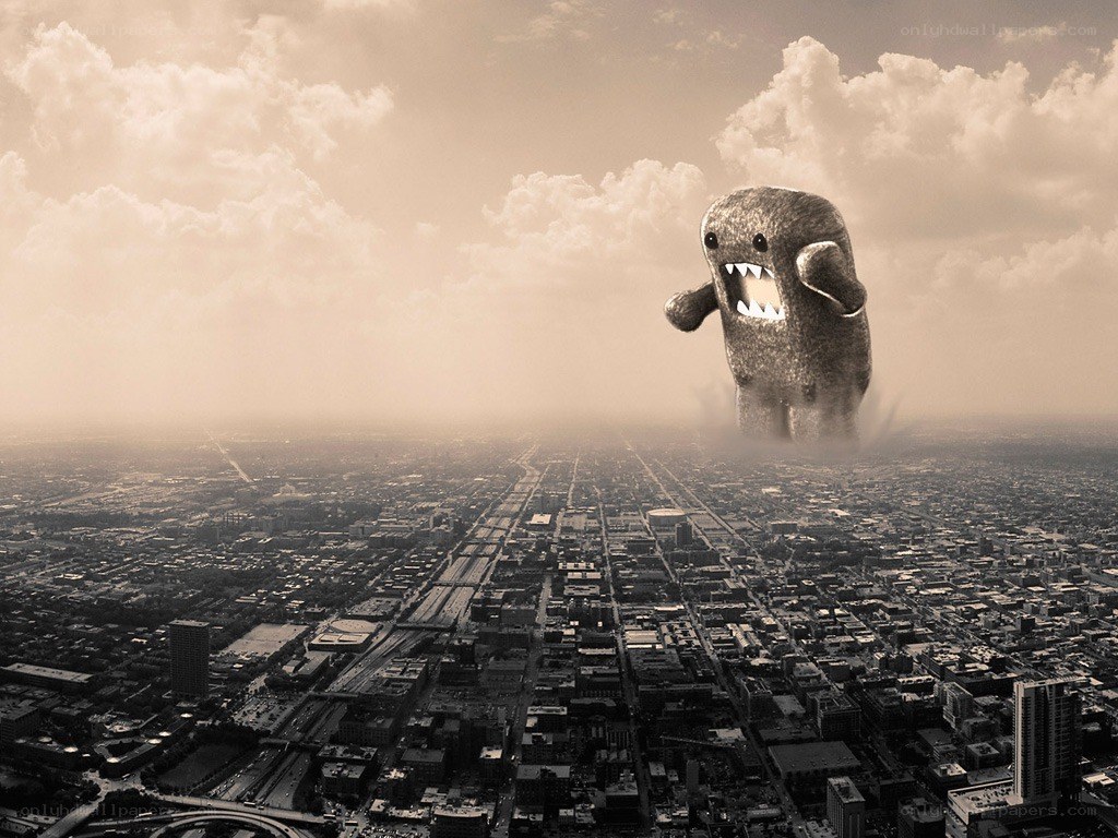 giant monster over city