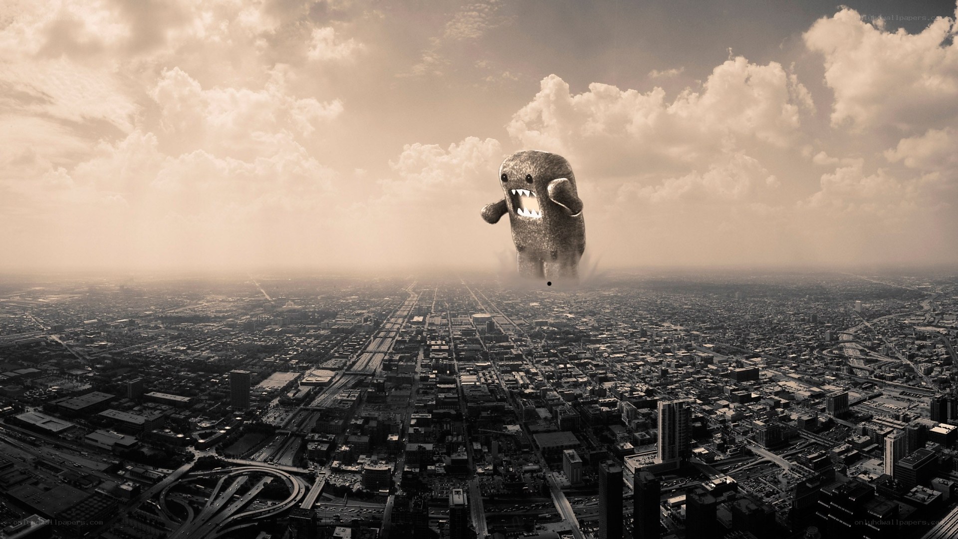 giant monster over city