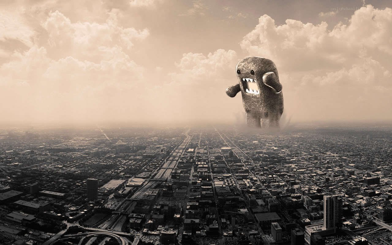 giant monster over city