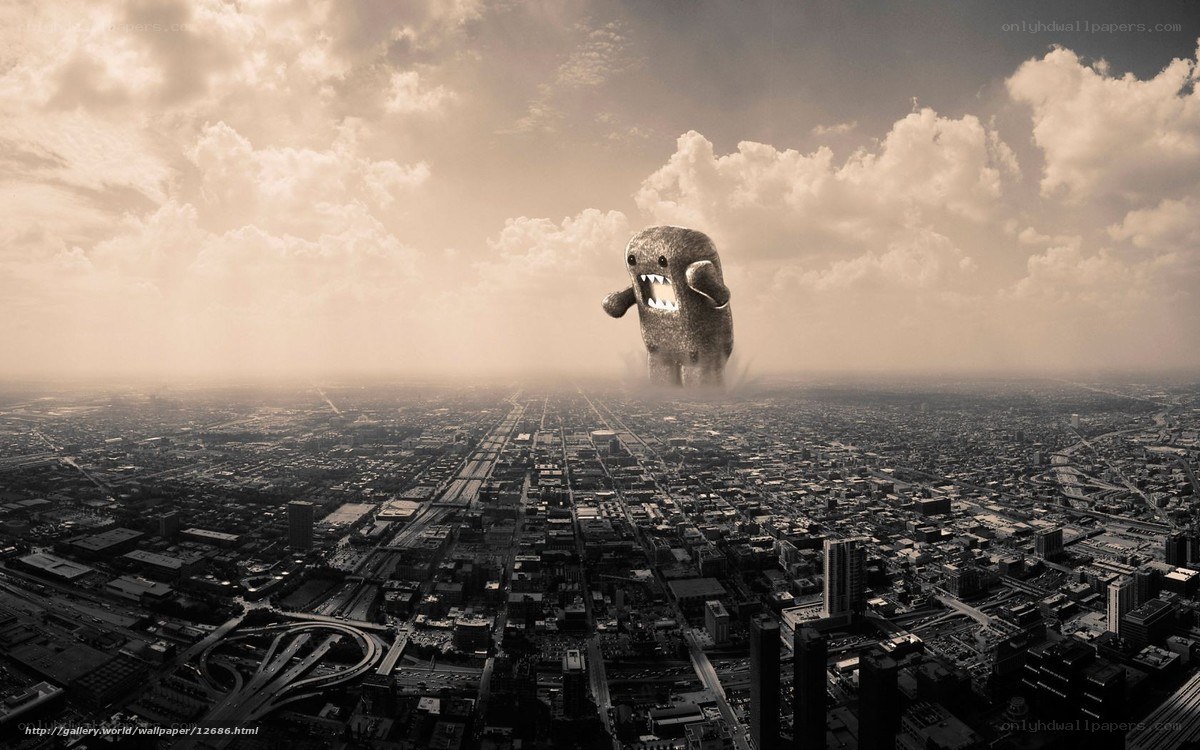 Giant monster over city