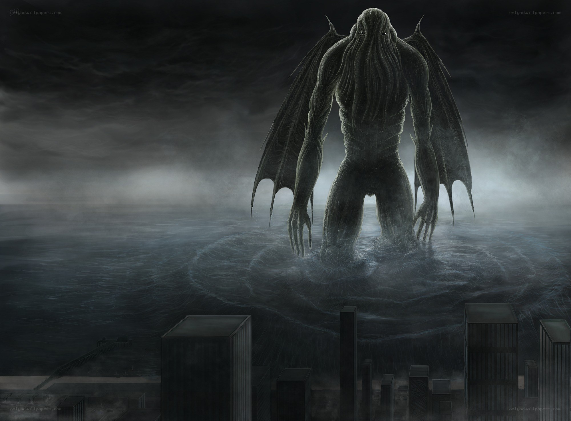giant monster rises from sea