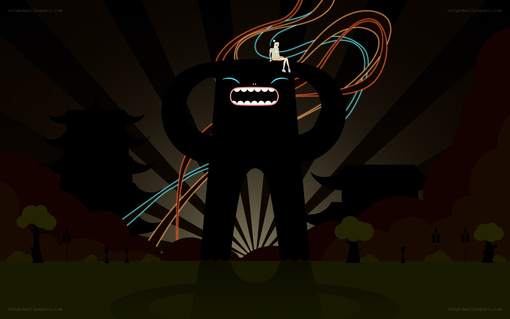 giant monster with glowing lines