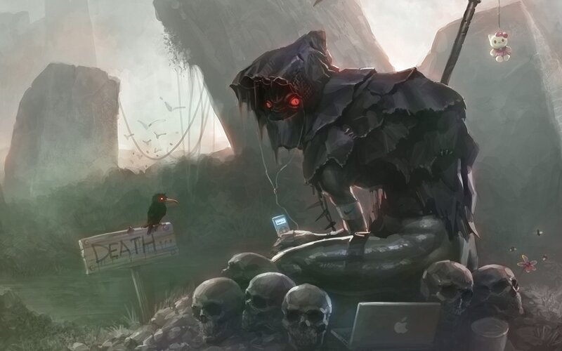 Giant Monster with Red Eyes — Gray