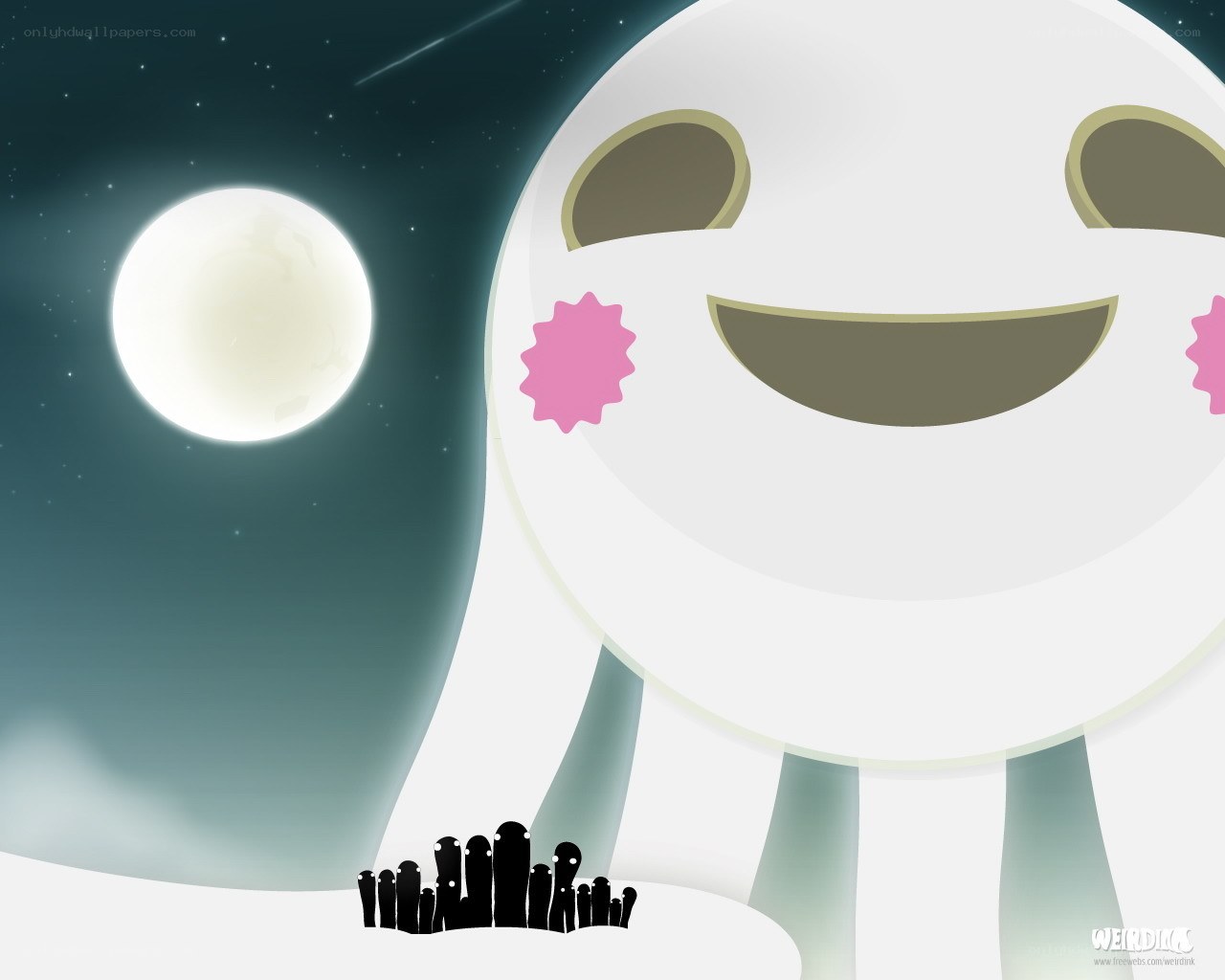 giant moon character at night