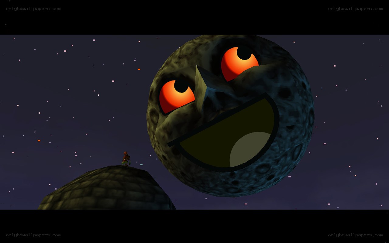 giant moon monster in starry sky