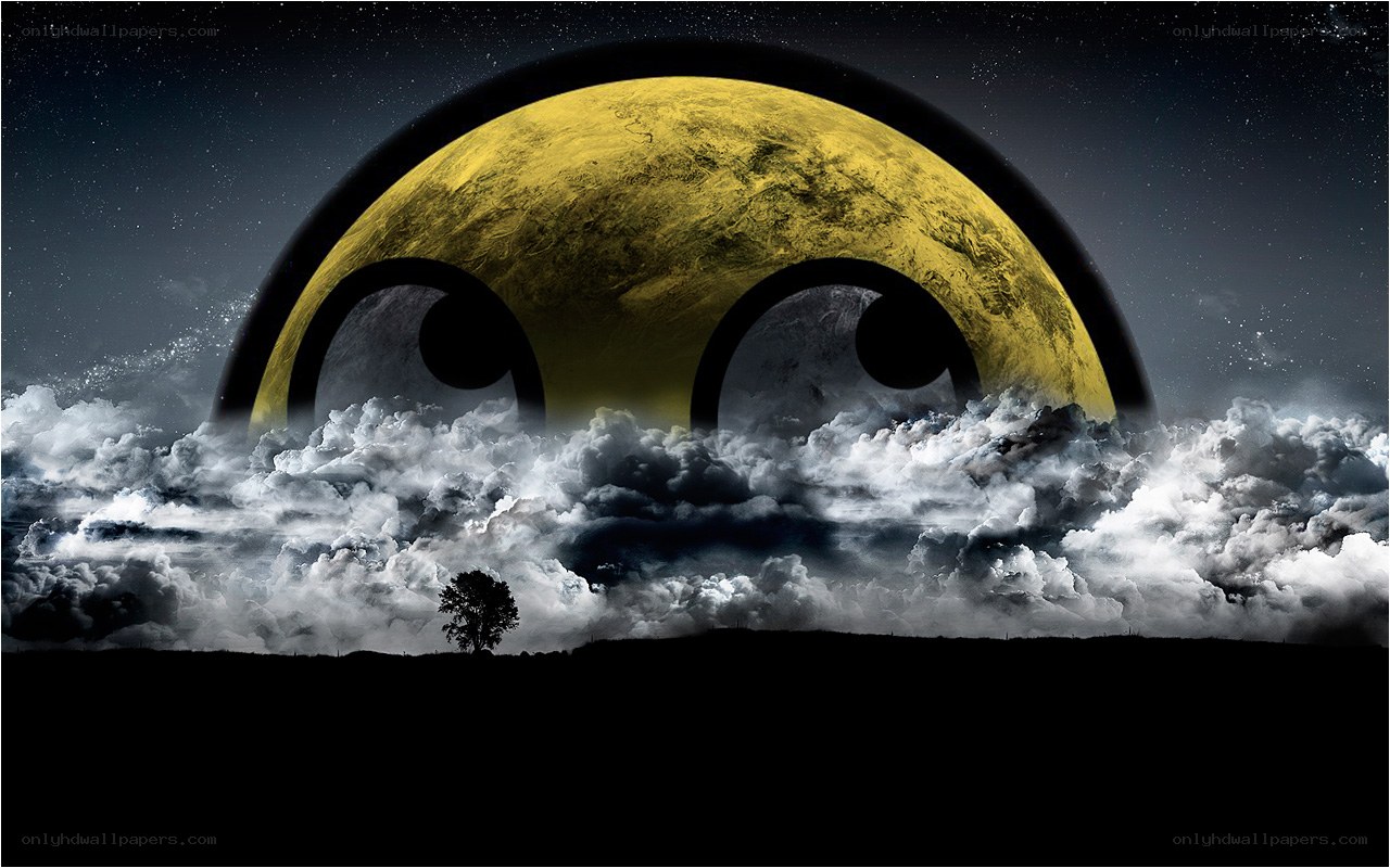giant moon with eyes