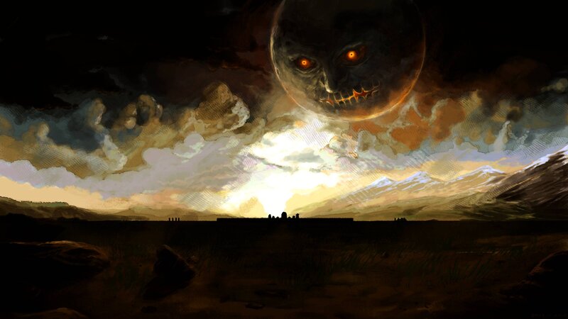 Giant Moon with Face