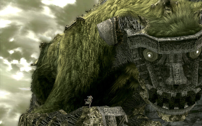 giant moss-covered robot