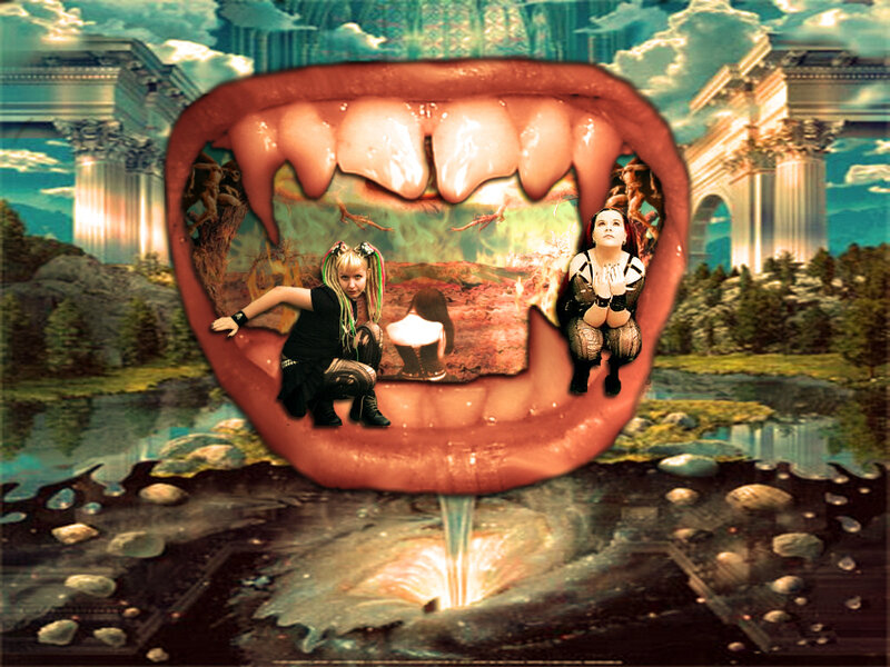 giant mouth surreal scene