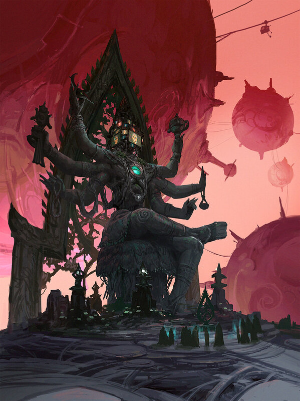Giant Multi-armed Statue