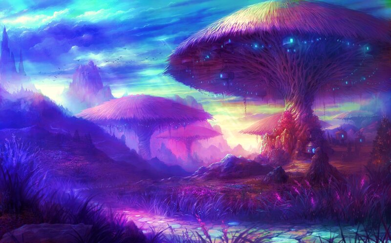 Giant Mushroom Village — Purple
