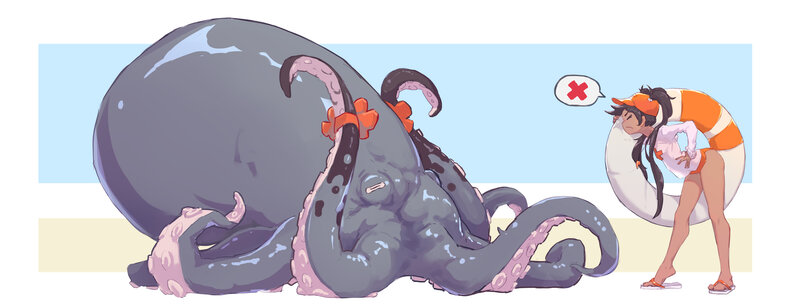 Giant Octopus and Girl