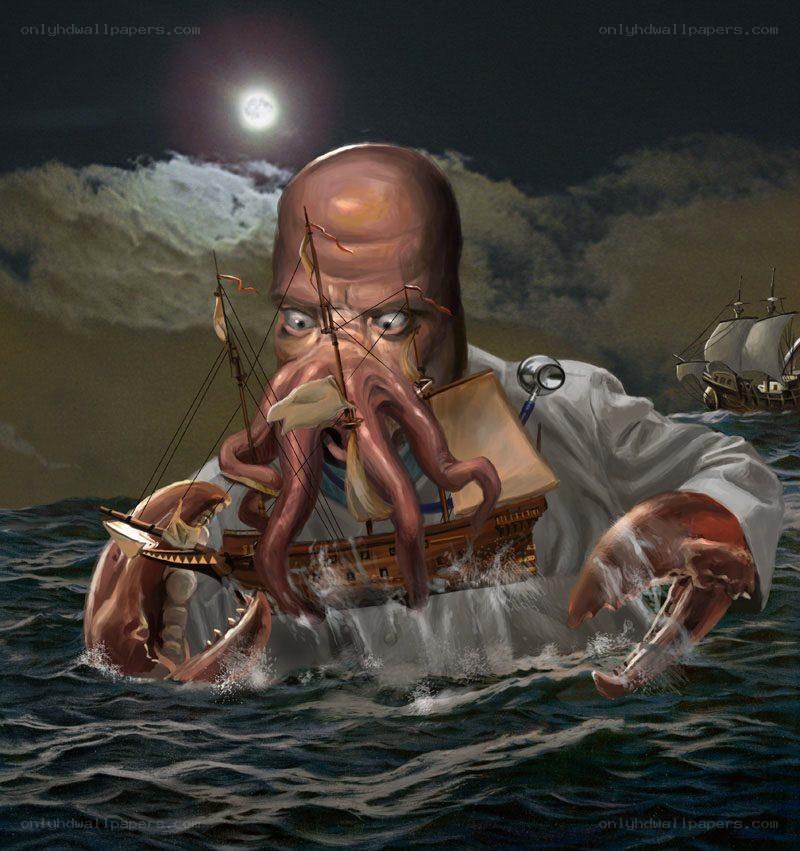 giant octopus attacks ship