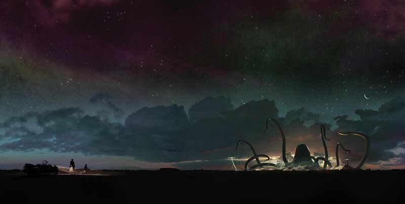 Giant Octopus Creature — Purple