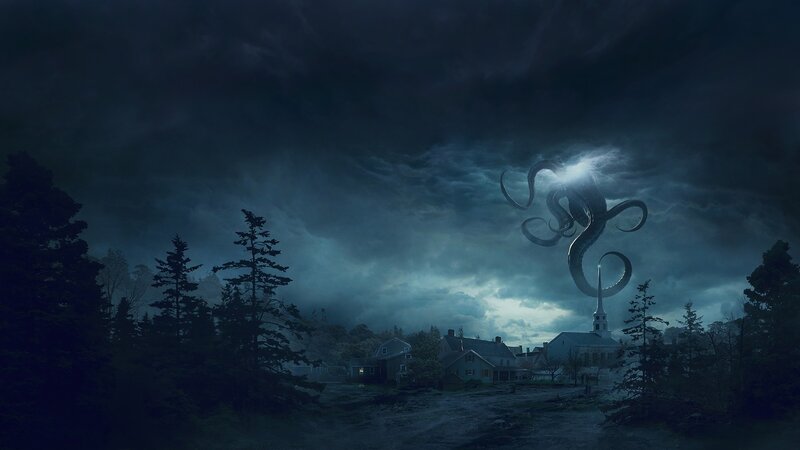 Giant Octopus in Sky — Dark Blue