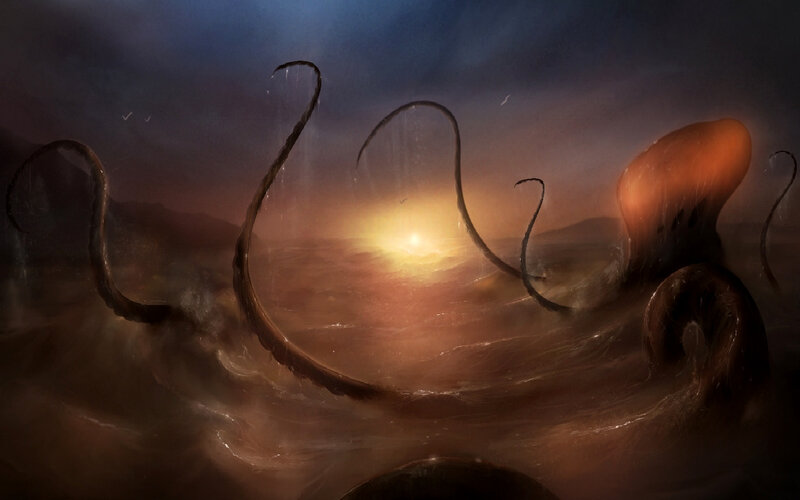 Giant Octopus in Water