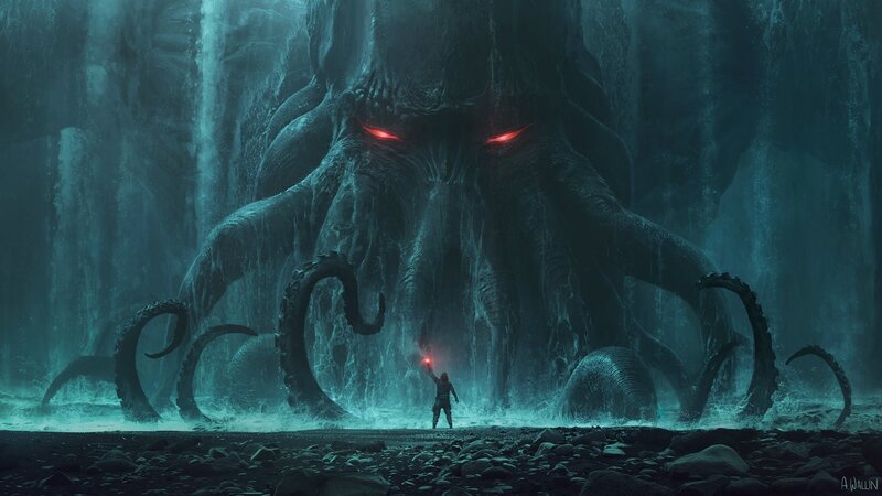 Giant Octopus Monster — Blue