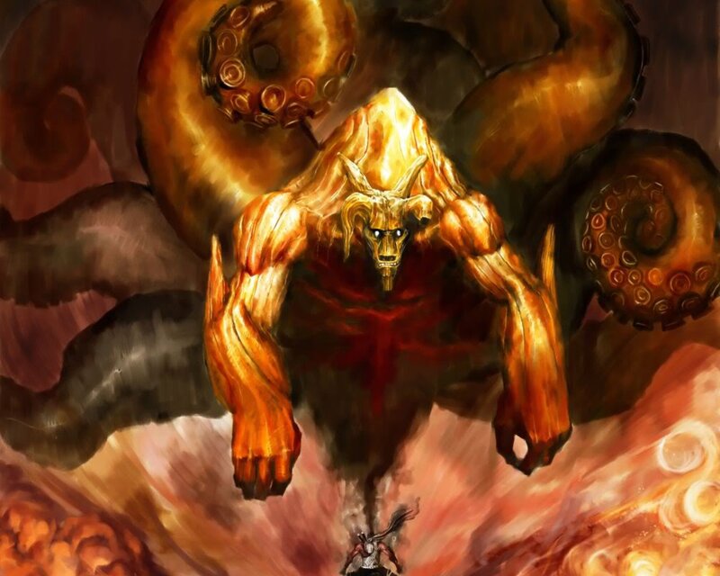 Giant Octopus Monster — Orange, Dramatic