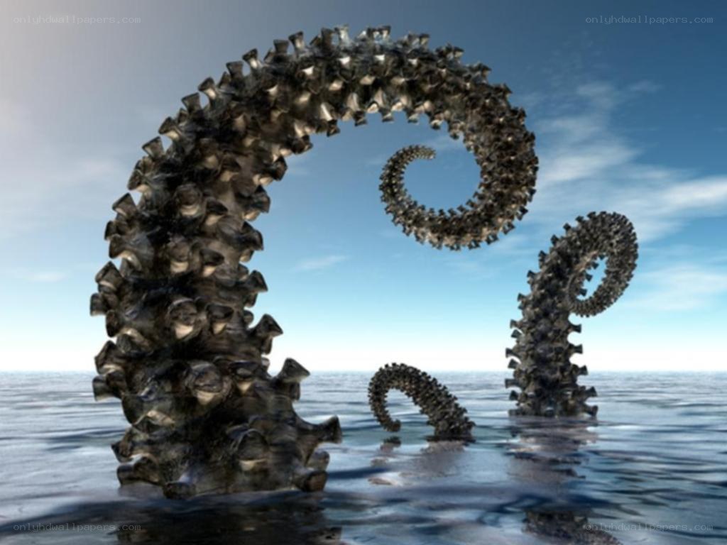 giant octopus tentacles in ocean