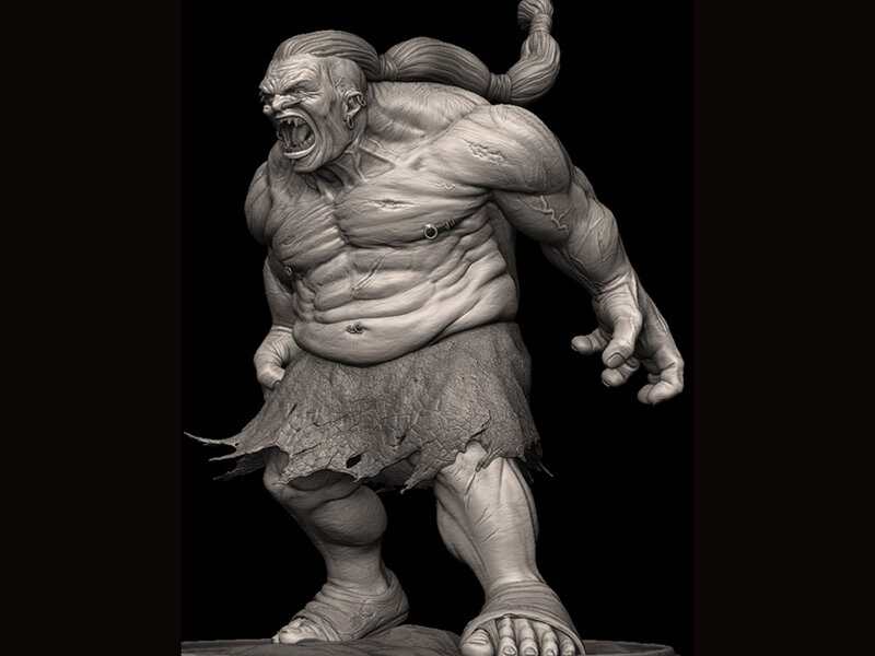 Giant Orc Warrior — Gray