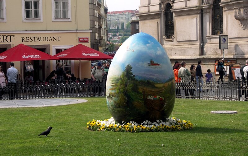 Giant Painted Egg Sculpture
