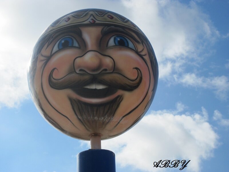 Giant Painted Head Sculpture