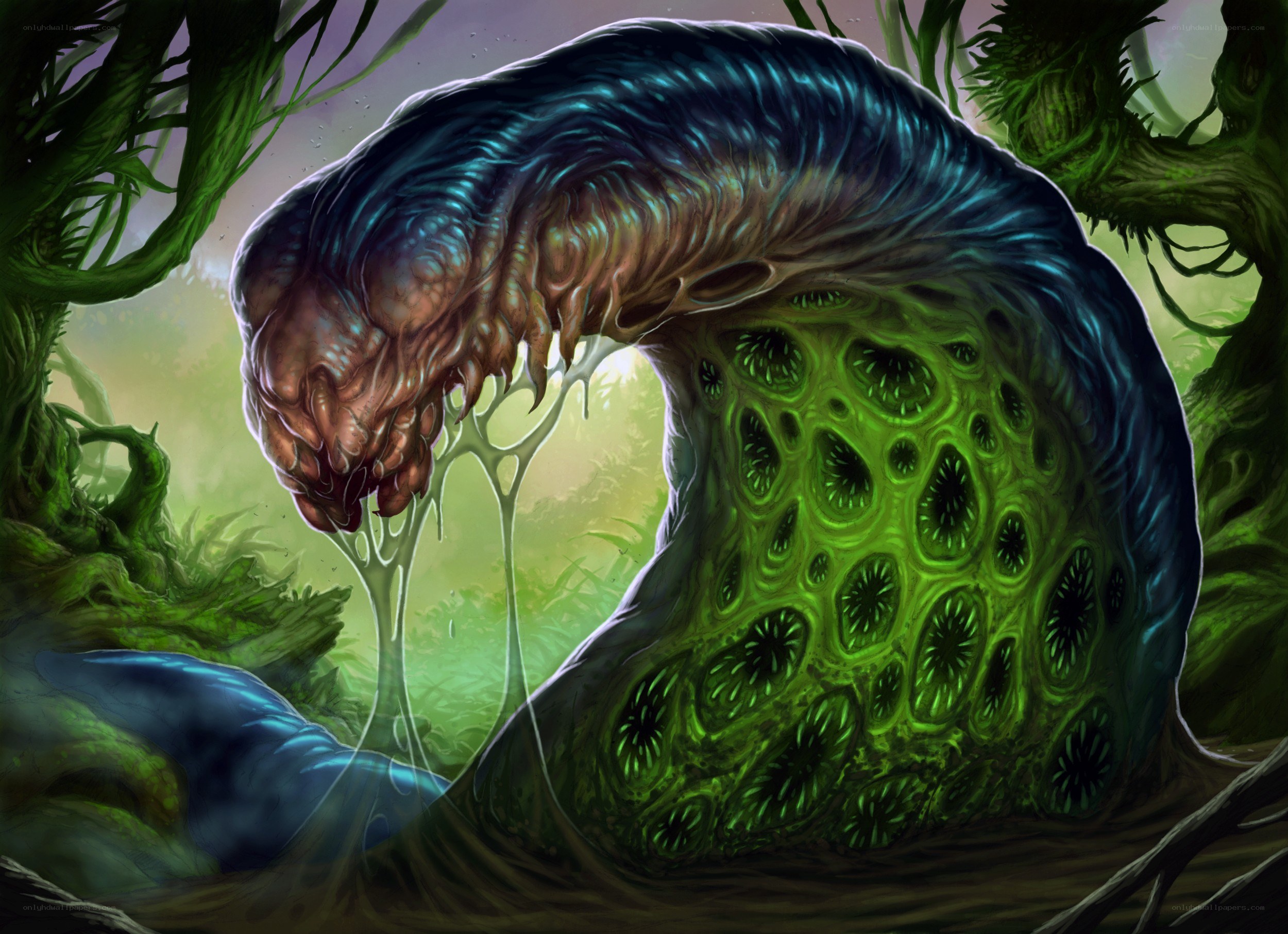 Giant parasitic worm in jungle