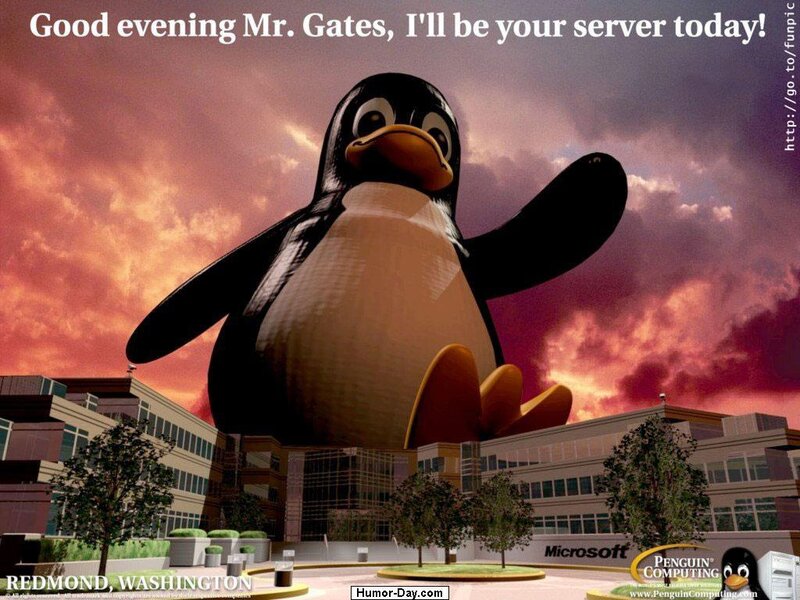 Giant Penguin Statue — Red, Dramatic