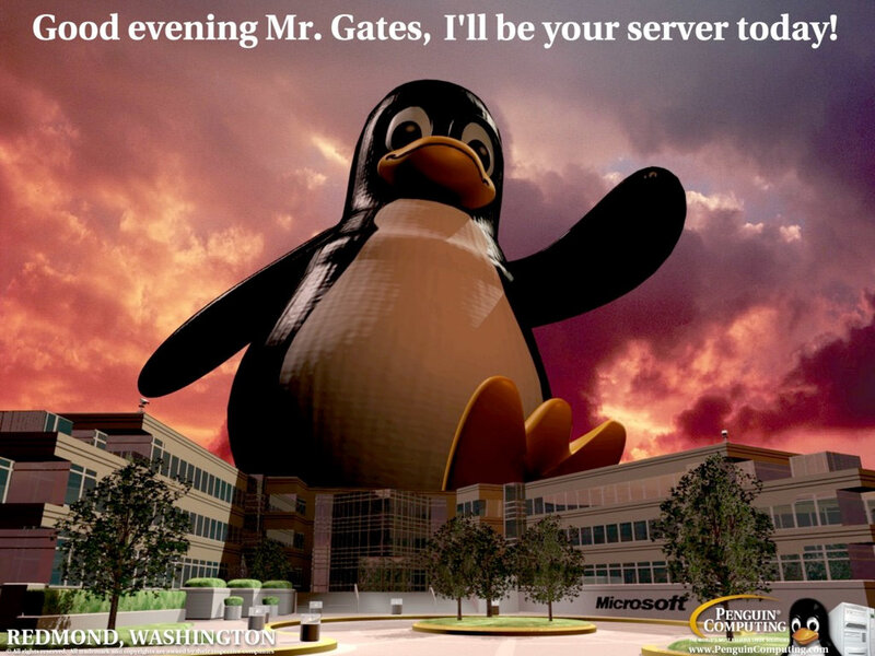 Giant Penguin Statue — Red