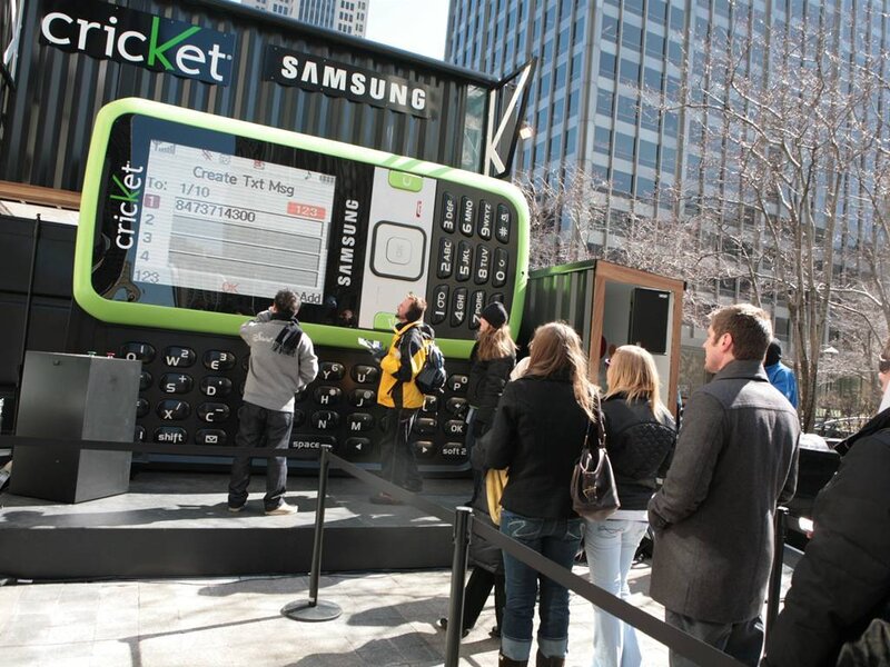 giant phone display at event