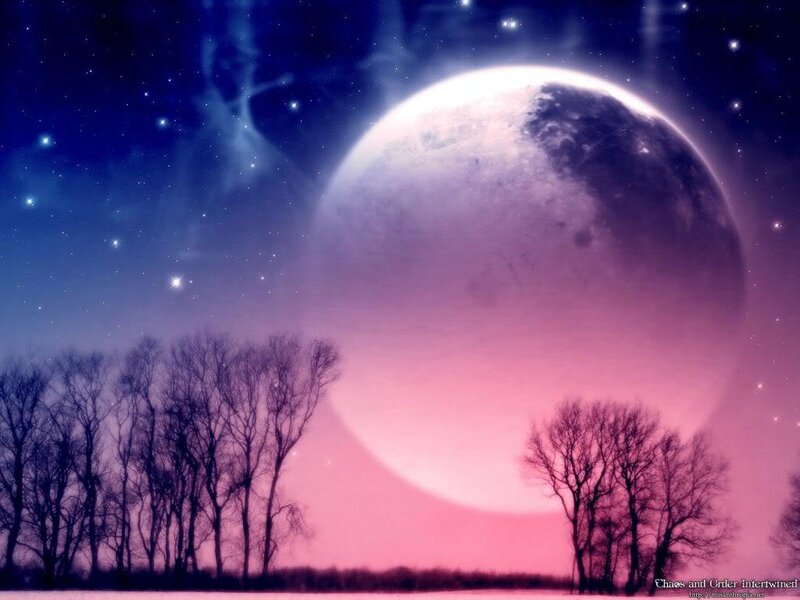 Giant Planet in Night Sky — Purple