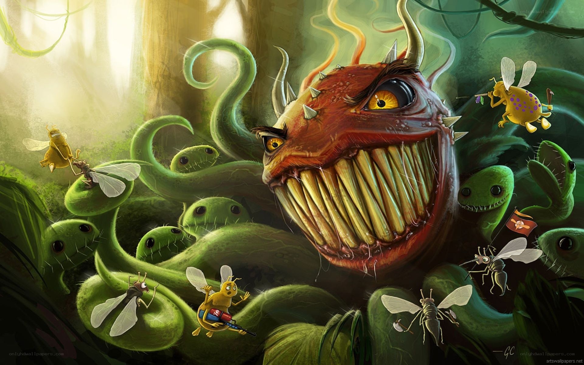 giant plant monster in jungle