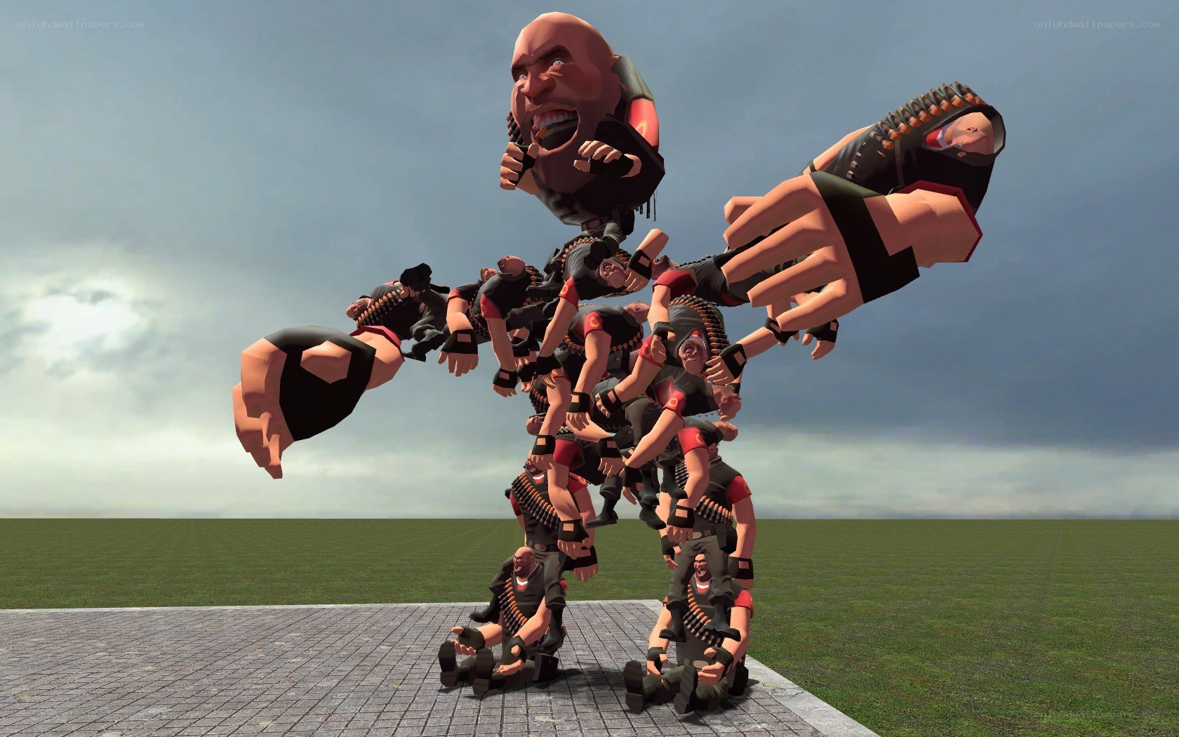 giant pyramidal soldier figure