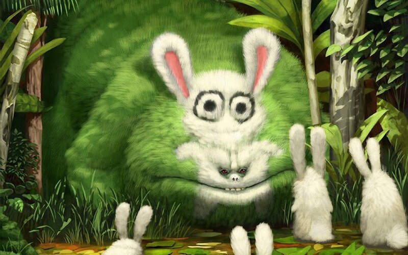 Giant rabbit in the jungle