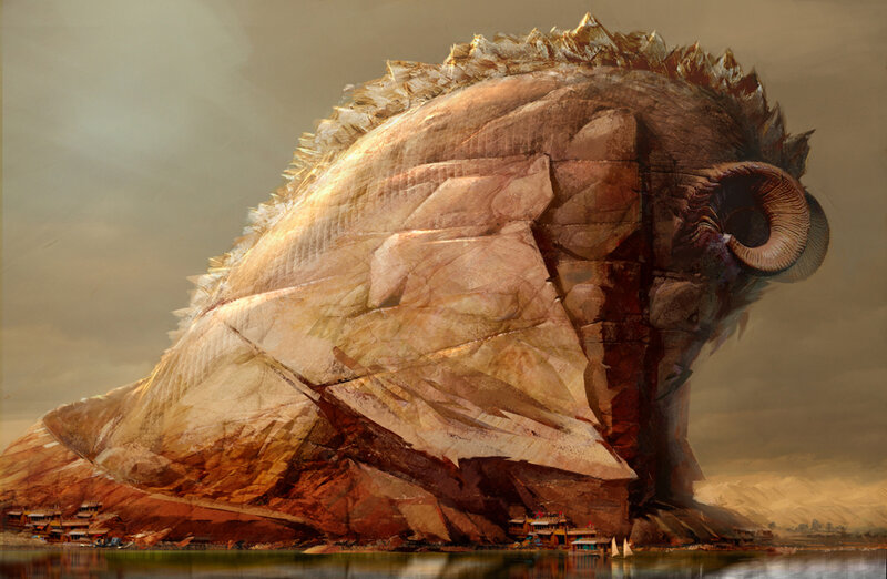 giant ram creature artwork