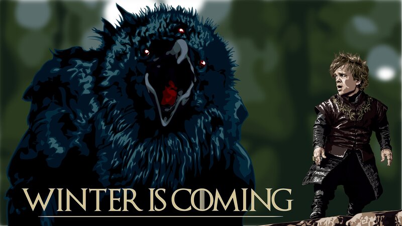 Giant Raven and Man
