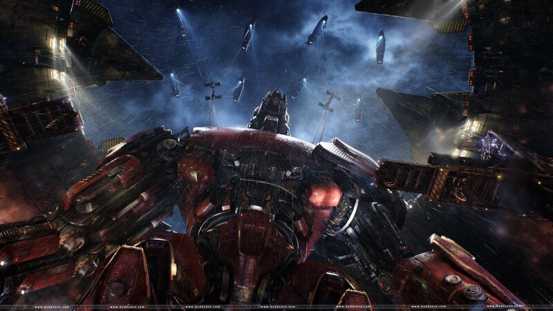 Giant Red Robot — Dramatic, Night