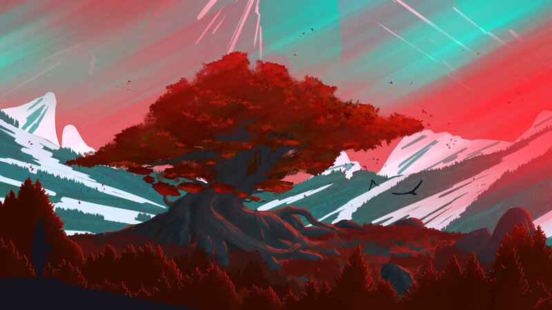 Giant Red Tree